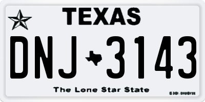 TX license plate DNJ3143