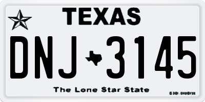 TX license plate DNJ3145