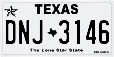 TX license plate DNJ3146