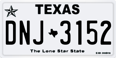 TX license plate DNJ3152