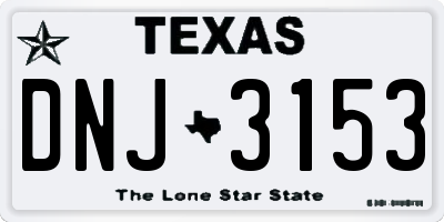 TX license plate DNJ3153