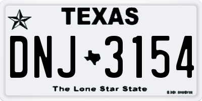 TX license plate DNJ3154
