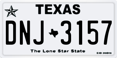 TX license plate DNJ3157