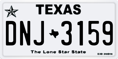 TX license plate DNJ3159