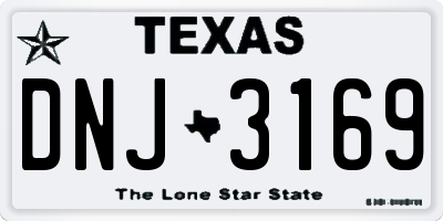 TX license plate DNJ3169
