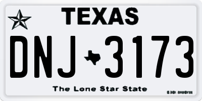 TX license plate DNJ3173