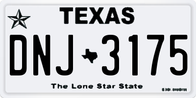 TX license plate DNJ3175