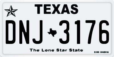 TX license plate DNJ3176