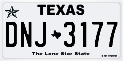 TX license plate DNJ3177