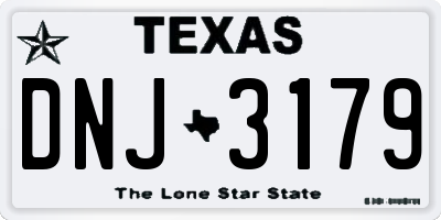 TX license plate DNJ3179