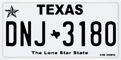 TX license plate DNJ3180