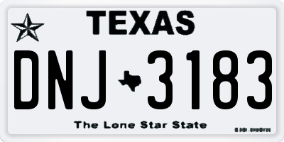 TX license plate DNJ3183