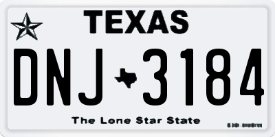 TX license plate DNJ3184