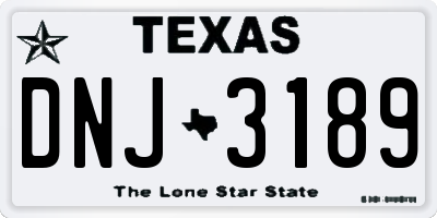 TX license plate DNJ3189