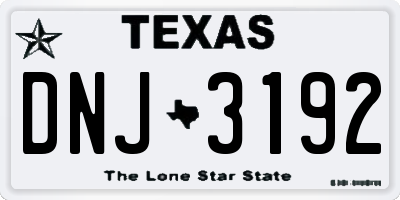TX license plate DNJ3192