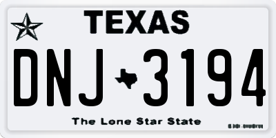 TX license plate DNJ3194