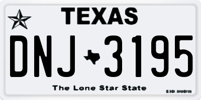 TX license plate DNJ3195