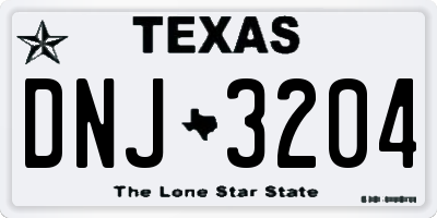TX license plate DNJ3204