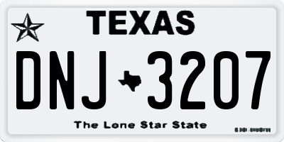 TX license plate DNJ3207