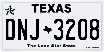TX license plate DNJ3208