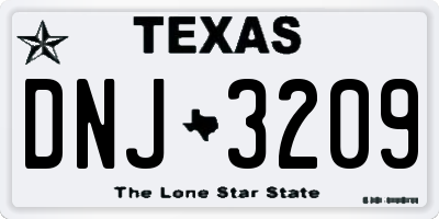 TX license plate DNJ3209