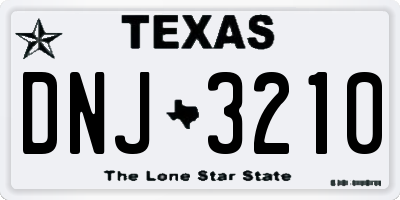 TX license plate DNJ3210