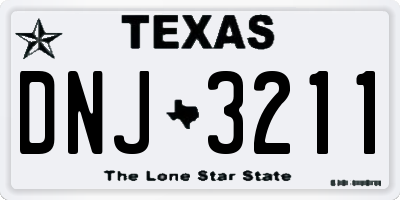 TX license plate DNJ3211