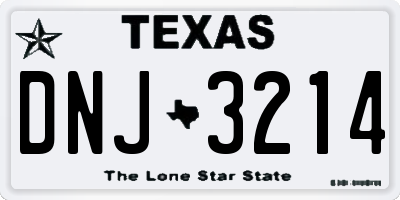 TX license plate DNJ3214