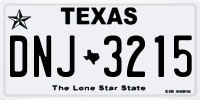 TX license plate DNJ3215