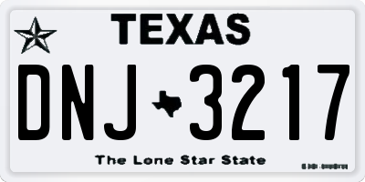 TX license plate DNJ3217