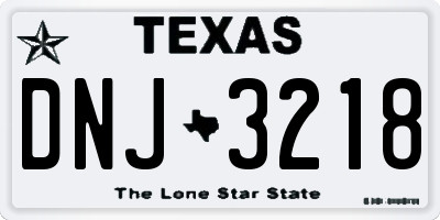TX license plate DNJ3218