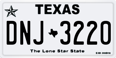 TX license plate DNJ3220