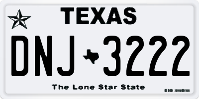 TX license plate DNJ3222