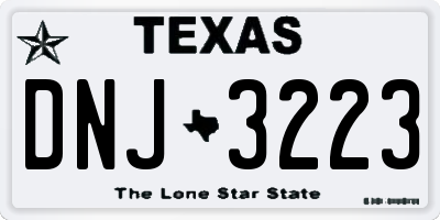 TX license plate DNJ3223
