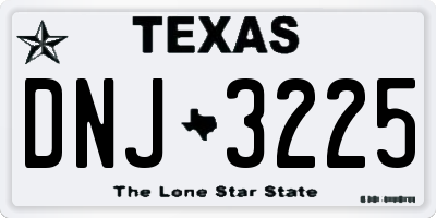 TX license plate DNJ3225