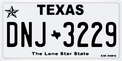 TX license plate DNJ3229