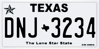 TX license plate DNJ3234