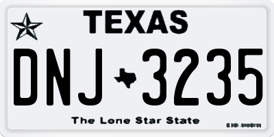 TX license plate DNJ3235