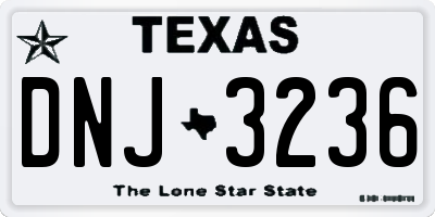 TX license plate DNJ3236