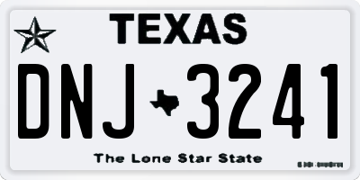 TX license plate DNJ3241