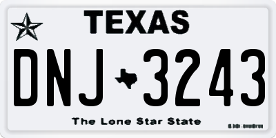 TX license plate DNJ3243