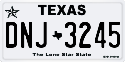 TX license plate DNJ3245