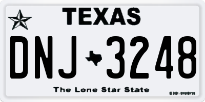 TX license plate DNJ3248