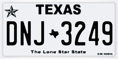 TX license plate DNJ3249