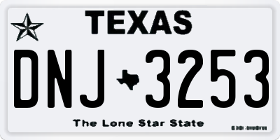 TX license plate DNJ3253