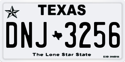 TX license plate DNJ3256