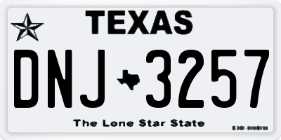 TX license plate DNJ3257