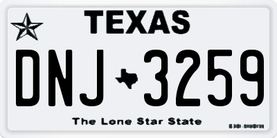 TX license plate DNJ3259