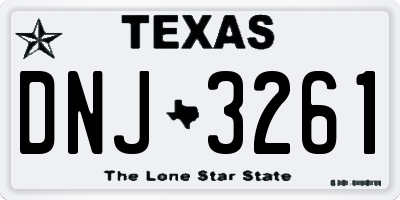 TX license plate DNJ3261