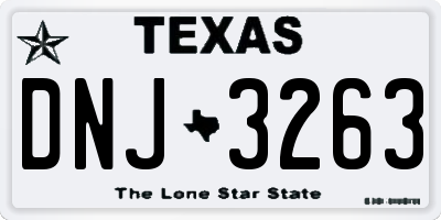 TX license plate DNJ3263